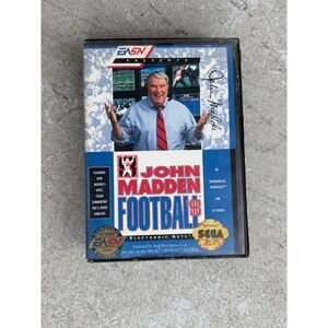 Sega Genesis Game John Madden Football 93 Black EA Sports w Case Good Retro Game